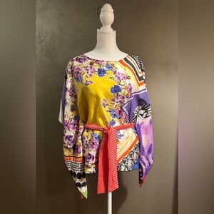 Silk tie waist Butterfly kimono top, size small by Cabi